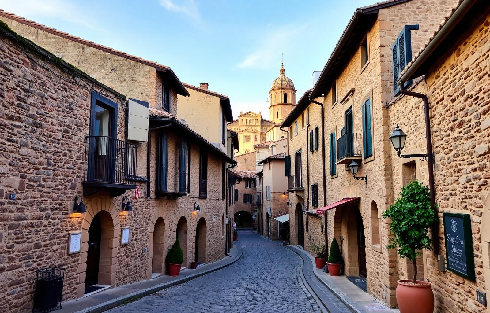 Calles empedradas del casco antiguo de Haro en La Rioja Alta